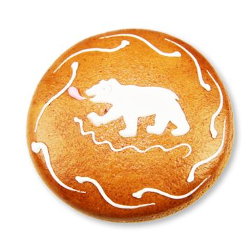 Lebkuchen rund mit B&auml;r, 10cm