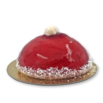 Weihnachtsmütze (Waldbeeren-Mousse) Ø 8 cm